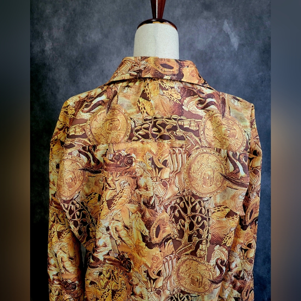 1970s Vintage Greco-Roman Gods *GOLD* π°π° Joe NAMATH Shirt ππ DISCO~CORE! - Picture 2 of 3
